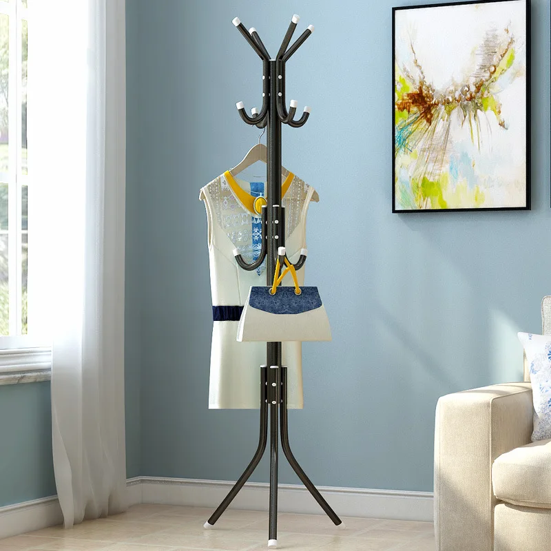 

Simple floor coat rack office wrought iron hanger bedroom vertical clothes rack creative living room bag rack