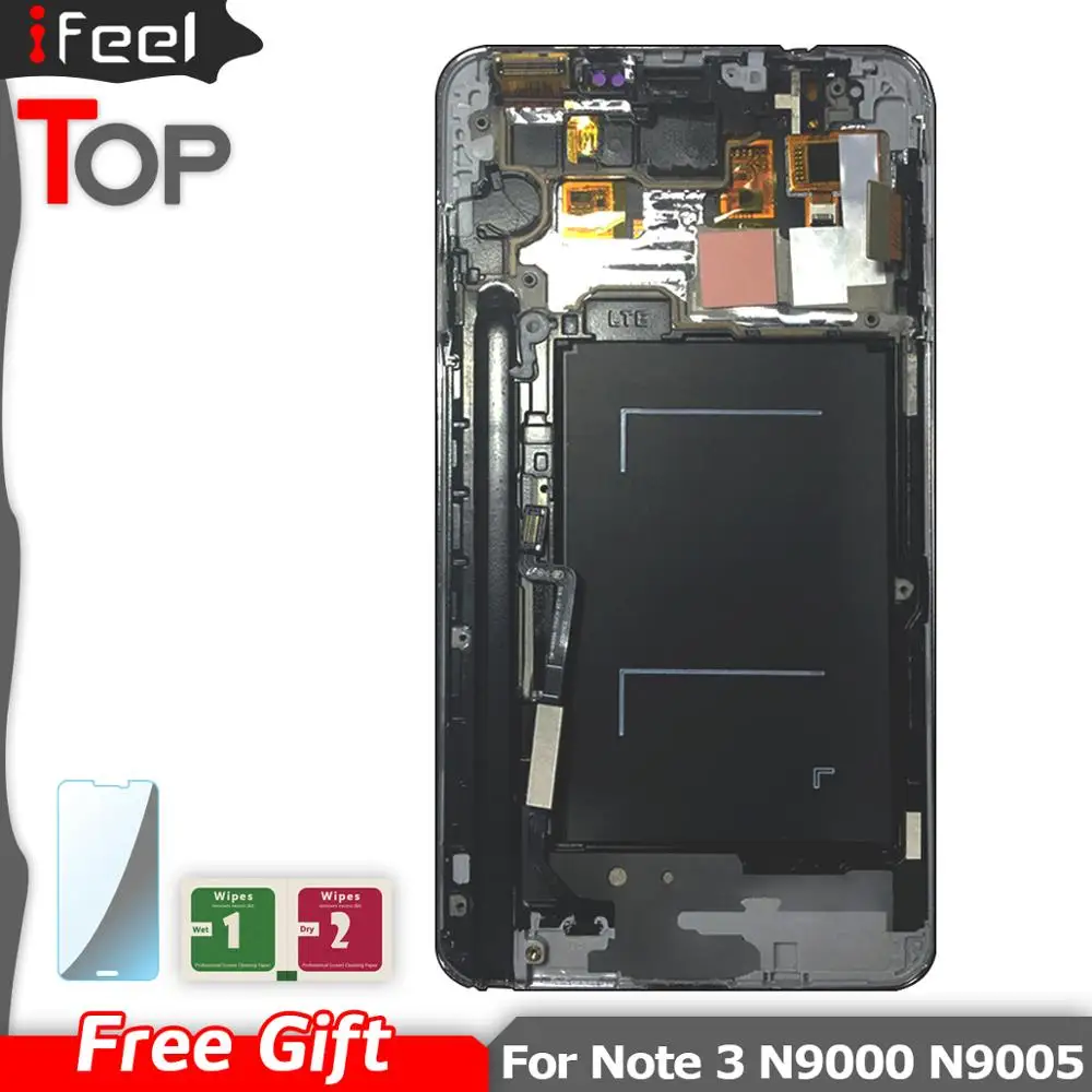 

LCDs For Samsung Galaxy Note 3 N9005 N9000 LCD Display + Touch Screen Digitizer Assembly With Frame Adjustment Brightness