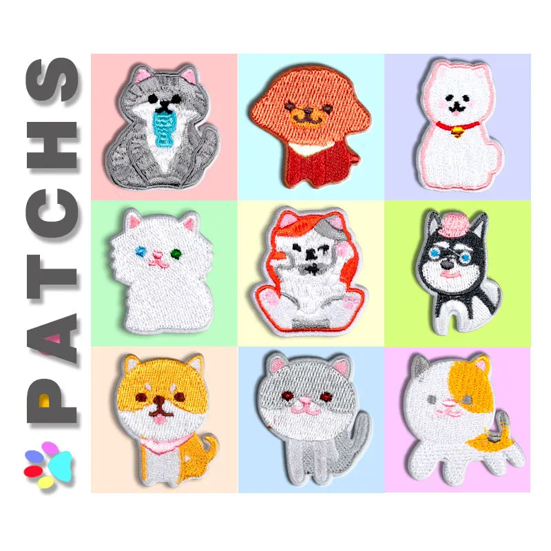Утюжок на заплатках для одежды Кепка корги мультяшная собака кошка Милая вышивка