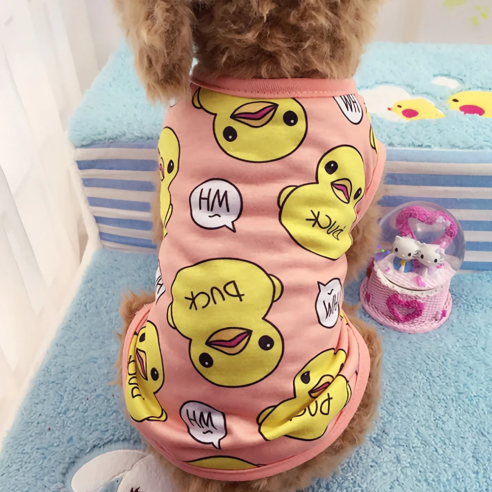 

Cute Cat Vest Summer Pet Clothes for Cats and Dogs "Rubber Duck" Pet Costume Soft Polyester Vest for Kitten Doggy Chihuahua