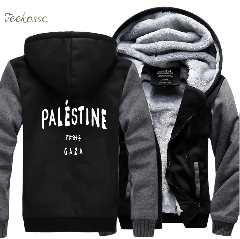 

Gaza Palestine Is Not Belong To Paris Creative Sweatshirt Men 2018 New Winter Fleece Hip Hop Thick Hoodies Fashion Streetwear