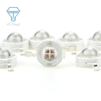 

10pcs a lot 5W Four Core Lights 45mil 6V High Power Pure Copper Stent Super Bright Light LED Lamp Bead Flashlight Lamp Bead