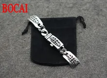Crusader flower bracelet Jewelry Silver 925 punk retro men and women watch chain