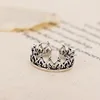 925 Sterling Silver Imperial Crown Open Rings For Women