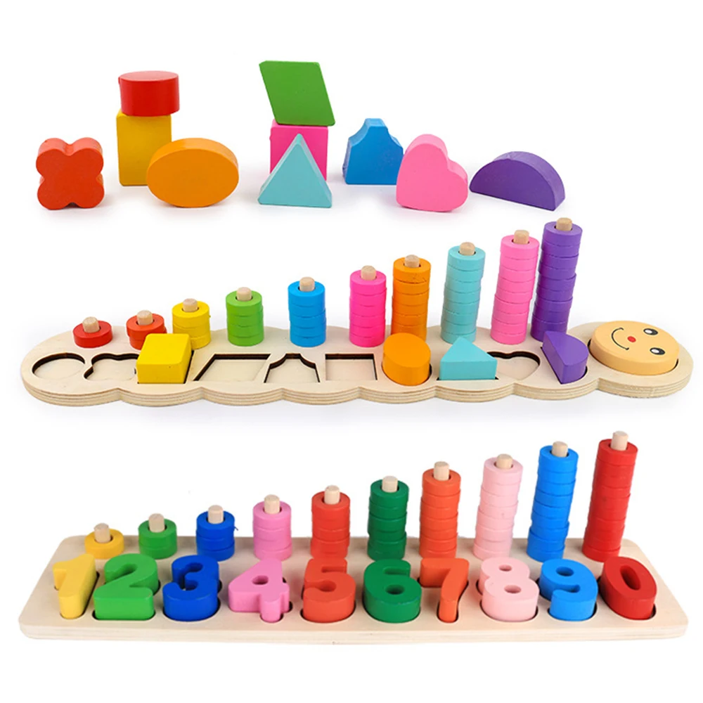 

Baby Montessori Materials Educational Toys For Children Learn To Count Numbers Matching Digital Shape Match Math Toys Kids Gift