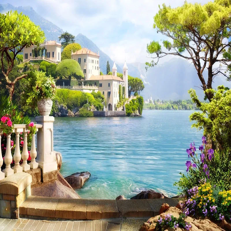 Photo Wallpaper 3D Garden Lake Scenery Murals Living Room TV Sofa Background Wall Painting Modern Home Decor Wall Paper For Wall