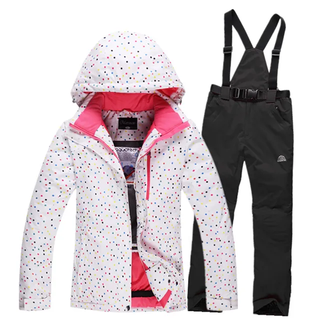 Cheap 2016 New Snowboard Jacket Suit Women Female Waterproof Thermal Ski Jacket Set Ladies Sport Motorcycle AnorakPant Snow Clothes