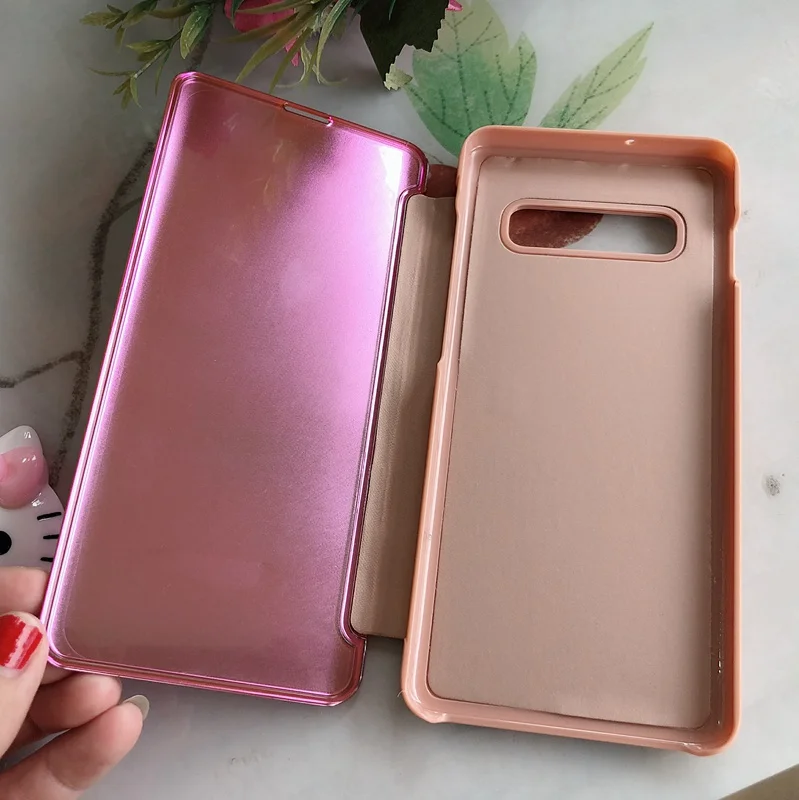 View Smart Mirror Flip Case For iPhone XR XS MAX X 8 7 6 6S Plus Starbuck Case Galaxy S10 S9 S8 A6 A8 A7 J4 J6 Plus 2018 Note 9