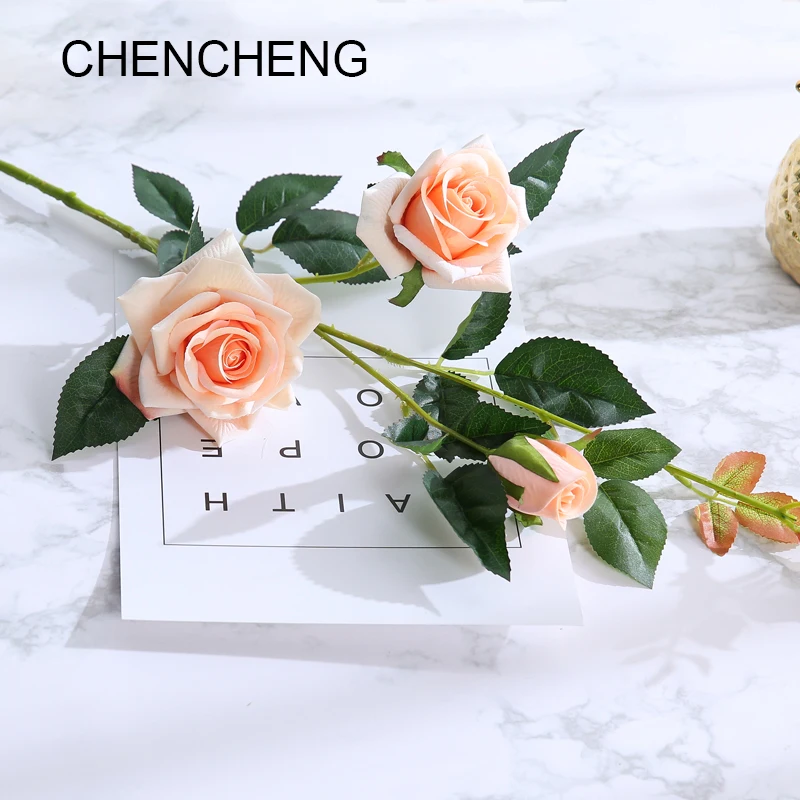 CHENCHENG 94 см Моделирование искусственных цветов розы поддельные цветы букет гостиная столовая украшение свадебного стола подарок на осень