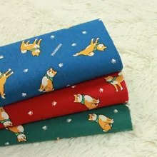 Половина двор Сгустите хлопчатобумажной ткани с принтом собаки из мультфильма хлопок ручной работы DIY рот золото посылка сумка одежды ткань B96