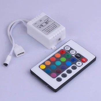 

DC12V 24Key IR inalambrico control remoto RGB LED controlador de tira de Mini