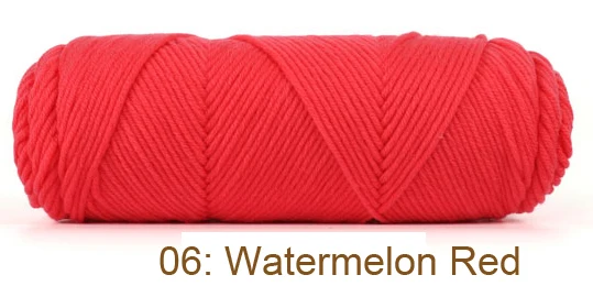 Г/лот 400 натуральный мягкий хлопок пряжа для вязания ребенка Пряжа вязаный крючком вязакрючком шарф свитер, 4 мяча, различные цвета доступны - Цвет: 06 Watermelon Red