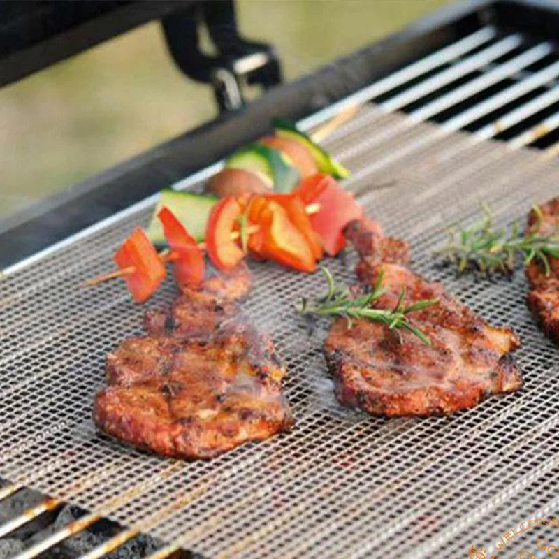 BBQ Grill Mat Glass Fiber Grilling Pad Non-stick Barbecue Baking Liners Reusable Cooking Sheets Bakeware Sheet Easy Clean GCF025 |