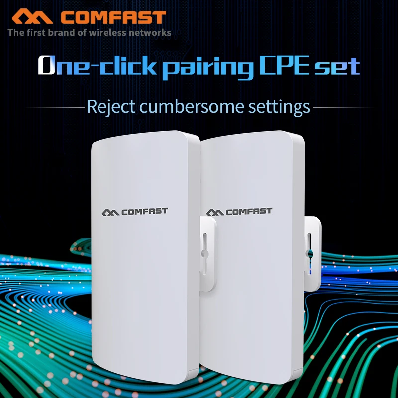 

2pcs 5Ghz outdoor CPE bridge 3km stable trsnsmission rate 300Mbps wifi repeater Nanostation built-in PA high gain antenna router
