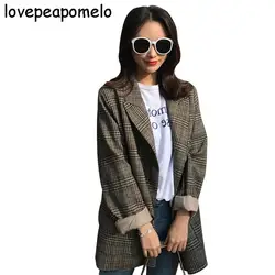 Lovepeapomelo 2018 Новый Для женщин Весна низкие с длинным рукавом Повседневное пальто в Корейском стиле Дамы Тренировки офисные куртка Mujer D165