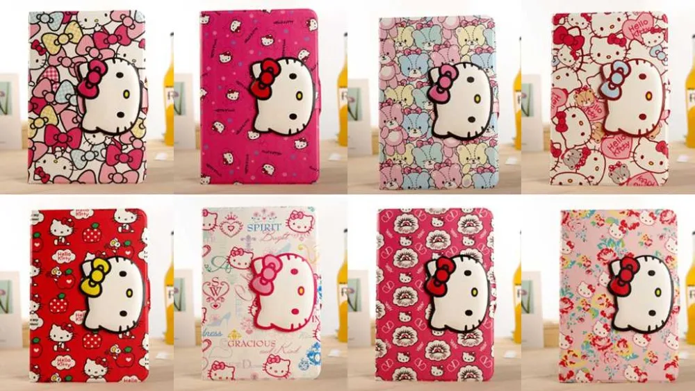 

Hello Kitty Cover Stand PU Leather Case For Apple ipad 2018 9.7 A1893 A1954 Smart Auto Sleep Wake Cover Funda+Stylus Pen+Film.