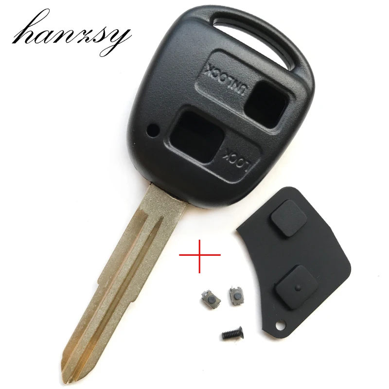 

2 buttons Car Key Shell For Toyota Yaris Prado Tarago Camry Corolla Replacement Remote Key housing &Rubber Button Pad +Switches