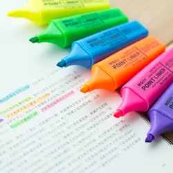 6 шт./лот точка цвет подсветки Liner pen для бумаги детей рисование Clean & Quick dry офисные принадлежности Школьные принадлежности FB632