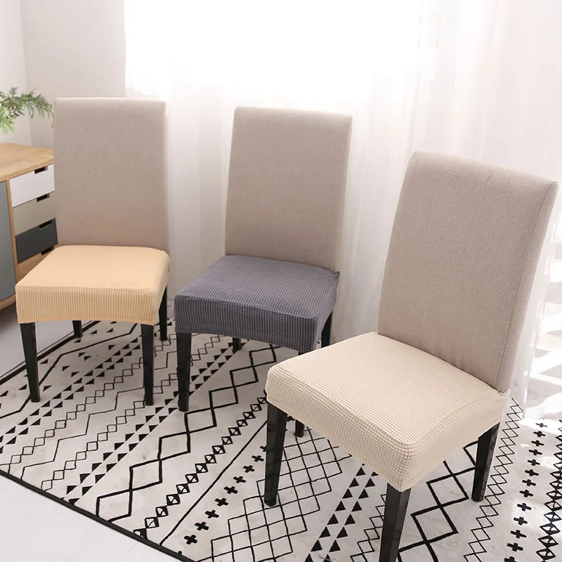 

Solid Color Chair Cover Spandex Cushion Cover Removeable Seat Cover Stretch Chair Cover for Dining Room Kitchen housse de chaise
