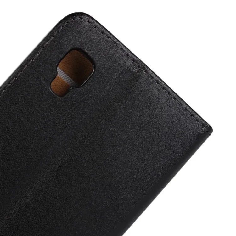 Роскошный чехол-книжка из натуральной кожи для LG Optimus L4 II 2 E440, чехол для телефона с подставкой и отделениями для карт, черный цвет