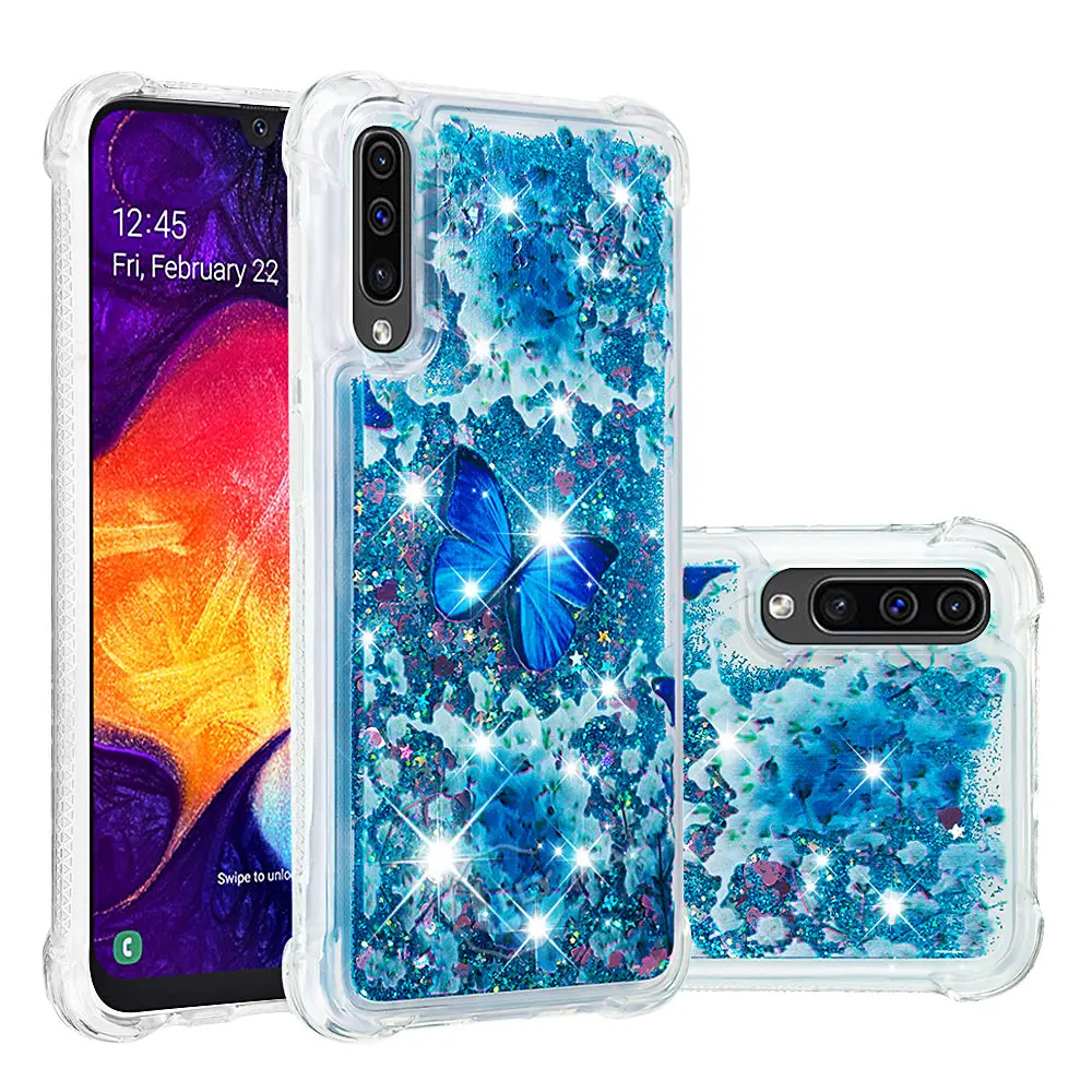 Чехол для телефона с блестящими звездами для samsung Galaxy A50 A 50 50A SM-A505FN SM-A505F/DS динамический жидкий мусор зыбучий песок чехол