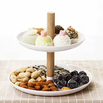 

Innovative Double Layer Fruit Plate Living Room Simple Portable Food Basket Multi-functional Household Candy Snack Storage Case