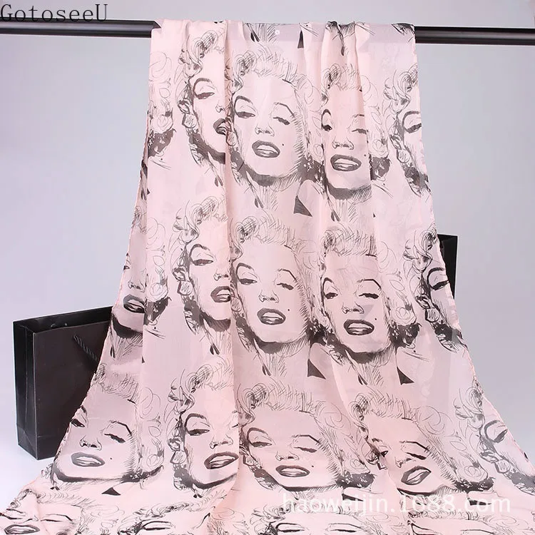 

GotoseeU Women Fashion Chiffon Scarf Marilyn Monroe Soft Lady Shawl Gift