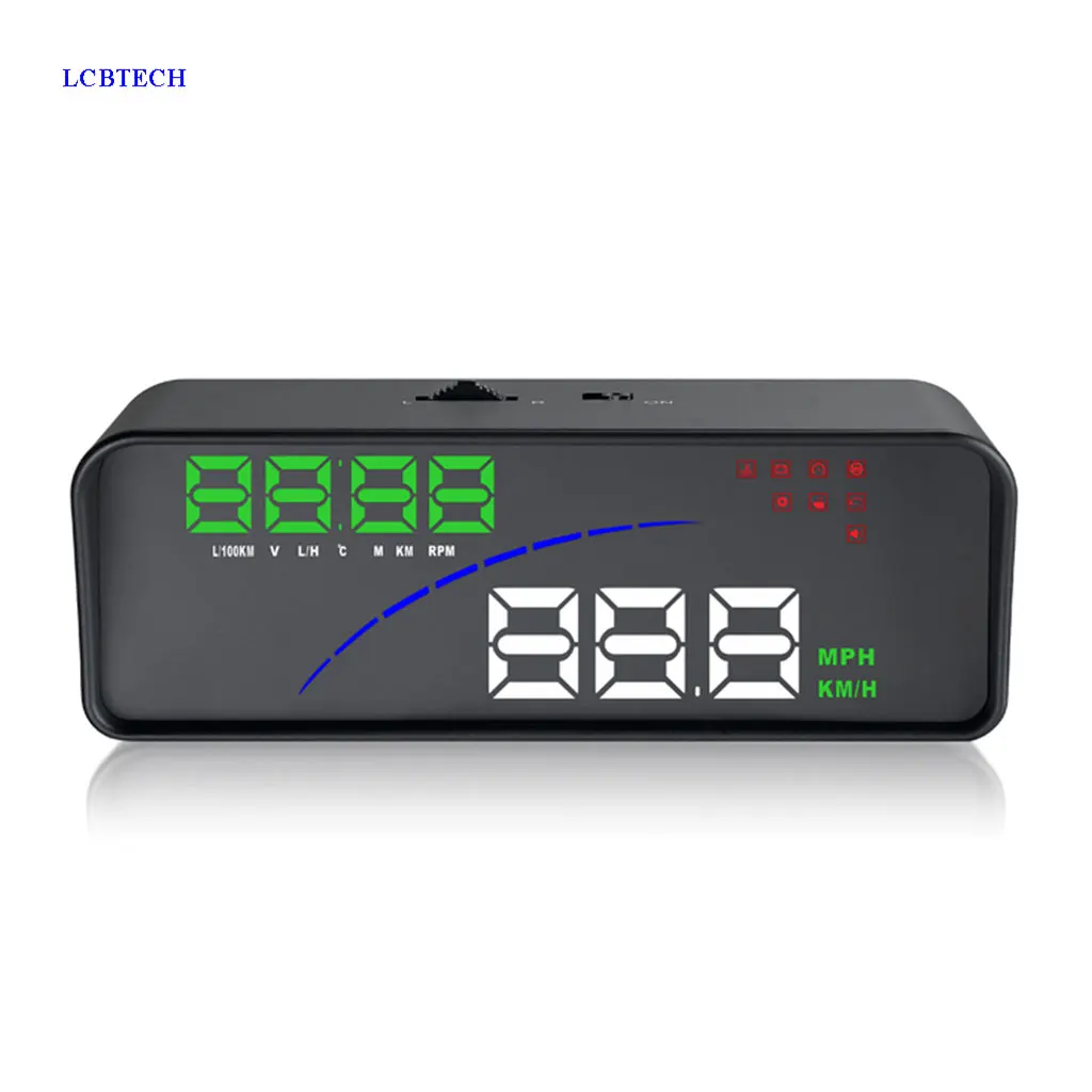 3.6&quot Car P9 HUD Head-up Display Vehicle Smart OBD II EOBD Automatic Measurement Fuel Consumption Mileage Speed Alarm Projector |