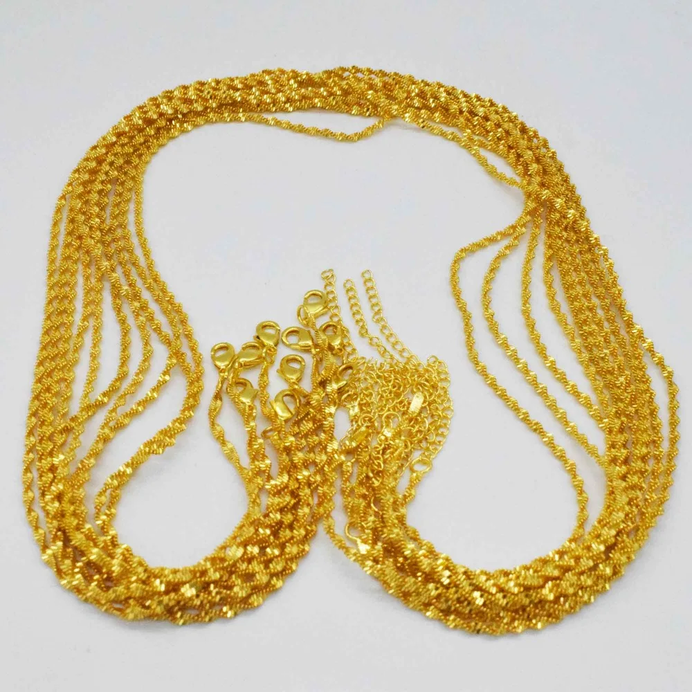 15 шт. Новая мода свадьба Дубай Африка Нигерия волна воды ожерелье ювелирные изделия Золотое ожерелье романтическая женщина невесты ювелирные изделия