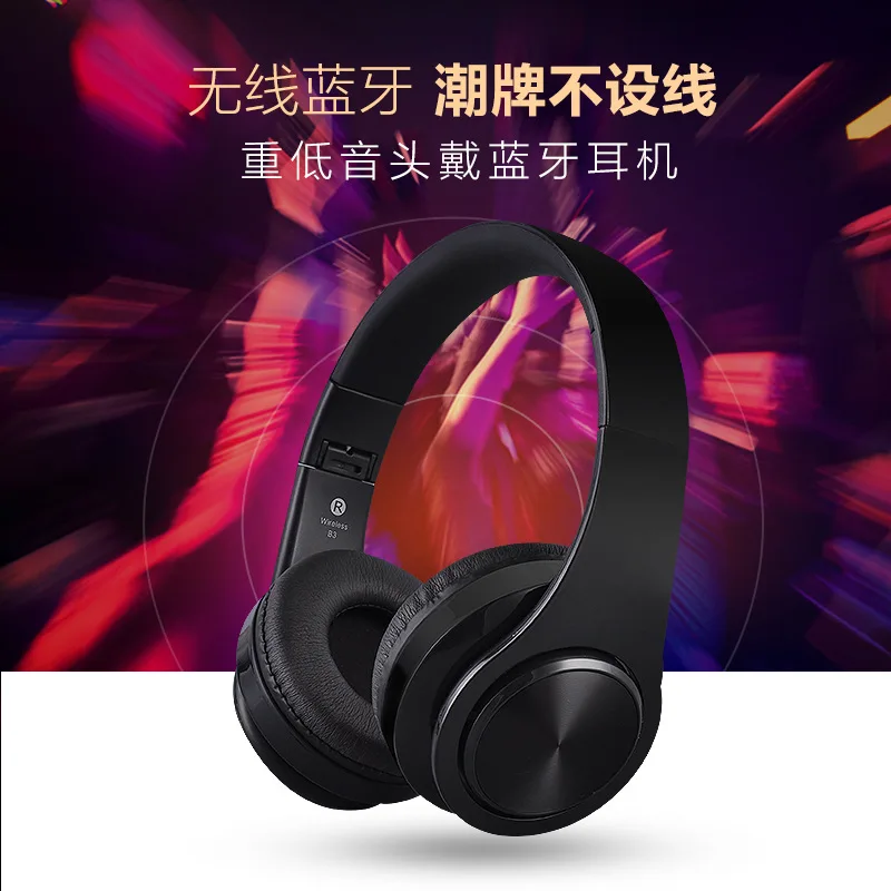 

New Bluetooth 4.2 Card Headphone Adjustable Gaming Headphones Foldable Wireless Stereo Music HeadSet with Mic For Phone PC