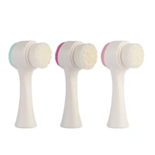 Многофункциональный двойными бортами силиконовые щетка для чистки лица Портативный Размеры 3D чистка лица Массаж Инструмент щеточка для лица L9