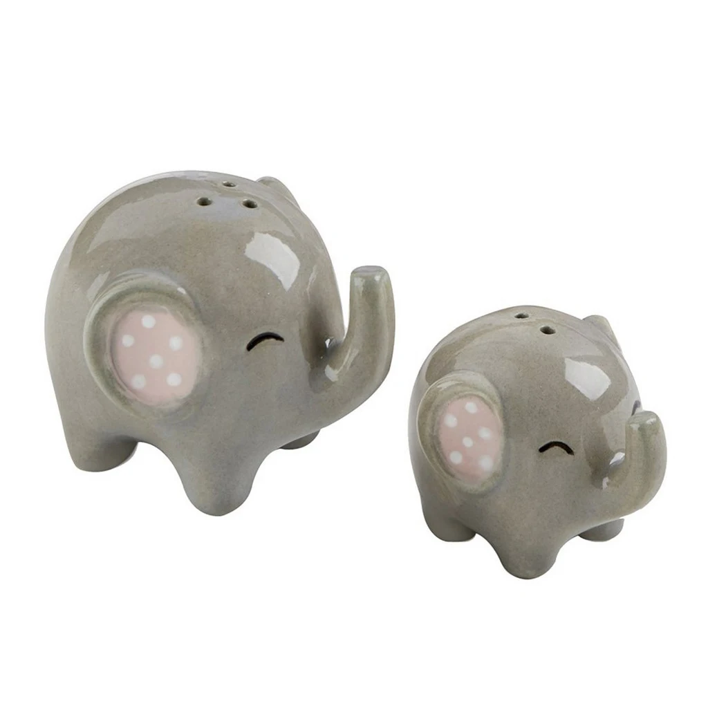 Ceramic Shakers Set- 2pcs Elephant Salt and Pepper Jar Kicthen Spice Container Table Decoration Wedding Favor Gift