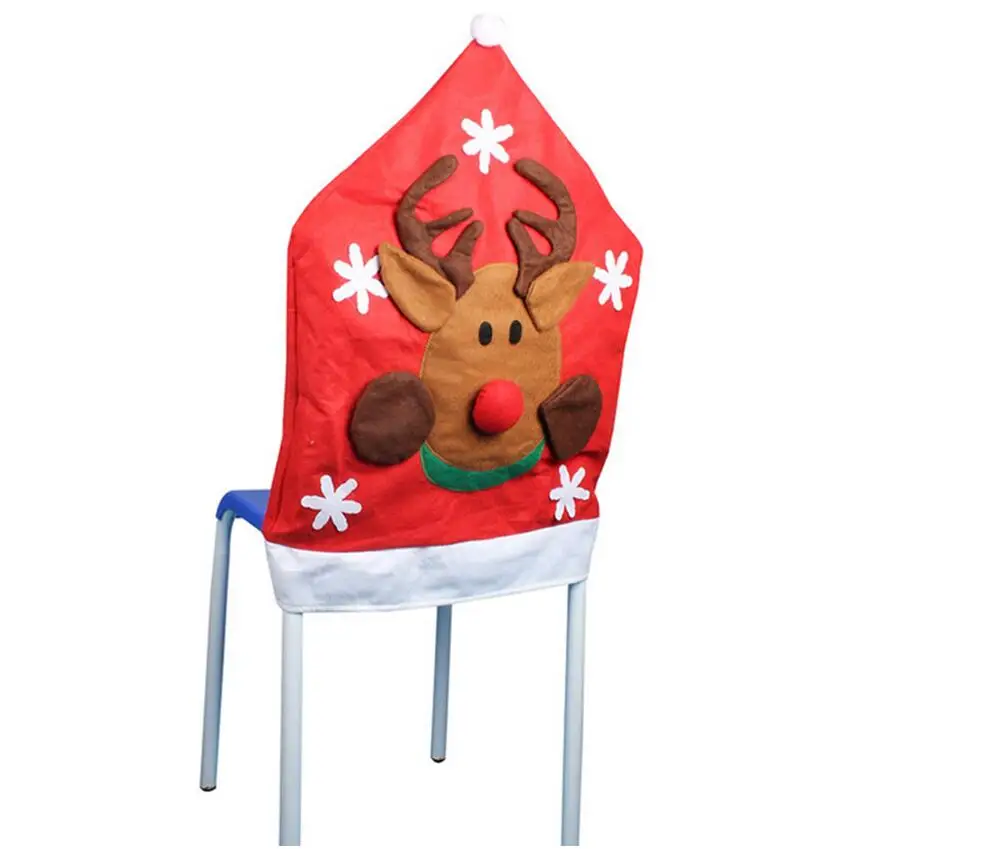 1 шт. Рождество узор стул, сплетенный Чехлы для мангала Рождество лося/Снеговик Санта Клаус Рождество украшения Председатель декор