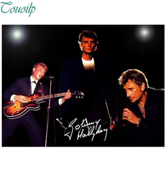 

Johnny hallyday diamant peinture Superstar chanteur point de croix ronde Strass broderie en plastique craftsFull diamant peintur