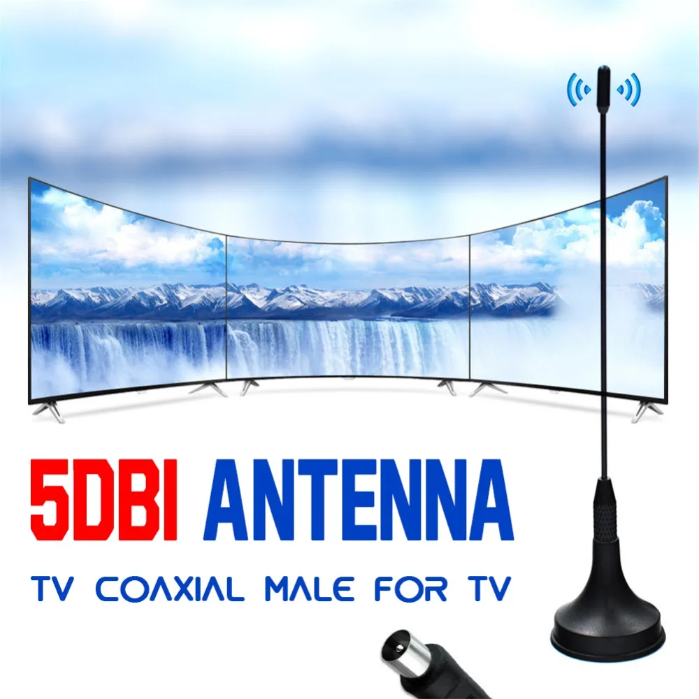 

100 miles 5dBi mini Digital DVB-T TV Antenna Freeview HDtv Aerial Booster hf VHF Antena clear satellite dish signal receiver