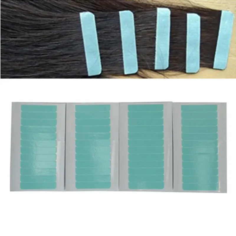 5 Sheets 60pcs Hair Tape Adhesive Glue 4cm*0.8cm Double Side Tape Waterproof For Lace Wig Hair Extension Tool