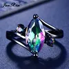 12 Color Unique Mystery Female Girls Rainbow Ring Fashion 14KT Black Gold Jewelry Bohemian Vintage Wedding Rings For Women ► Photo 2/6