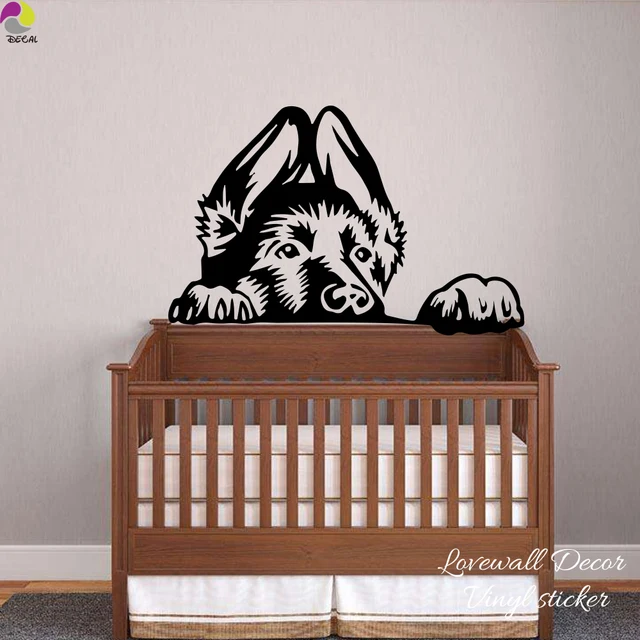 German Shepherd Dog Head Wall Sticker Bedroom Children Room Baby German Shepherd Dog Head Wall Sticker Bedroom Children Room Baby Nursery Pet Animal