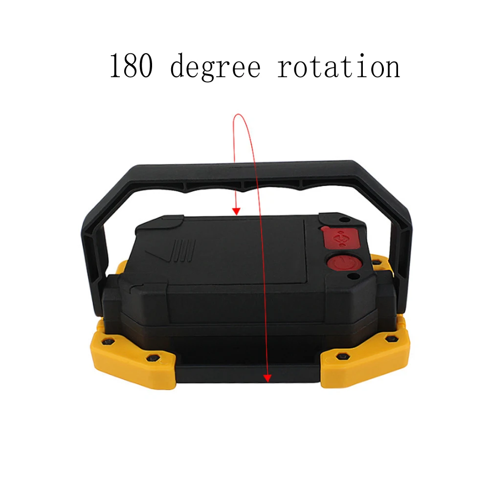 trabalho lâmpada cob usb recarregável lanterna 2*18650