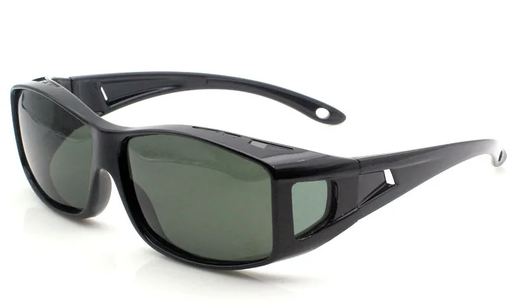 Vazrobe, подходят для очков, оправа, солнцезащитные очки, поляризационные, для вождения, для мужчин, женщин, для ночного дня, близорукость, водитель, анти-Полярный, UV400 - Цвет линз: shiny black green