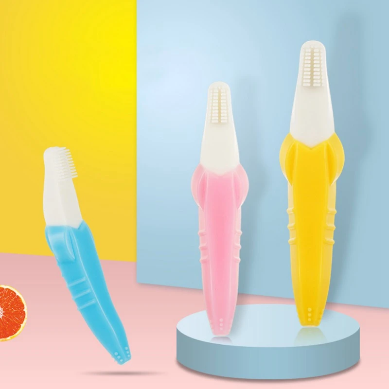 Детская силиконовая учебная зубная щетка безопасный, не содержит БФА Дети Ясельного возраста Прорезыватель жевать игрушки Прорезыватель