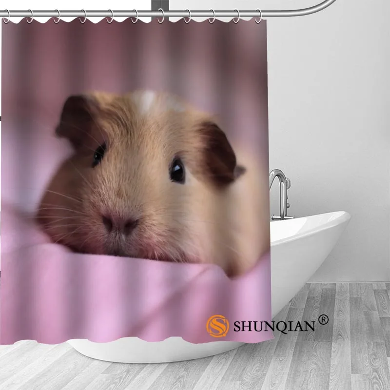 Py008 Hot Custom Guinea Pig Shower Curtains Polyester Bathroom Curtains
