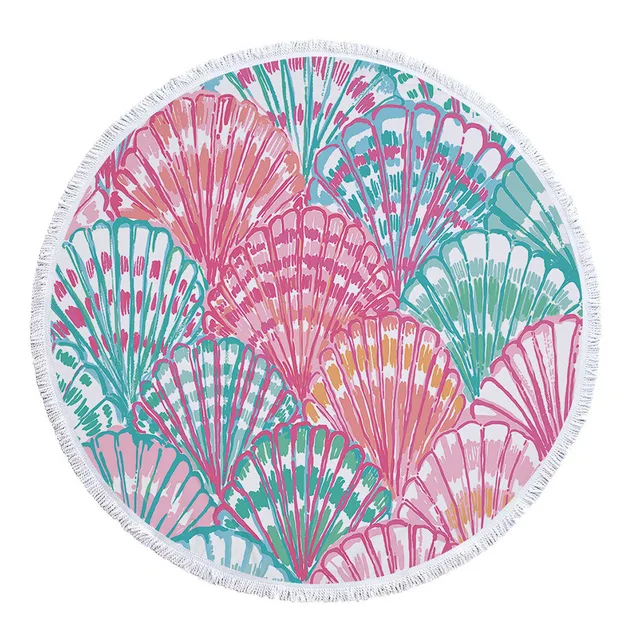 Pink Rose Flower Beach Towels for Adults 500G Thick Round Beach Towel