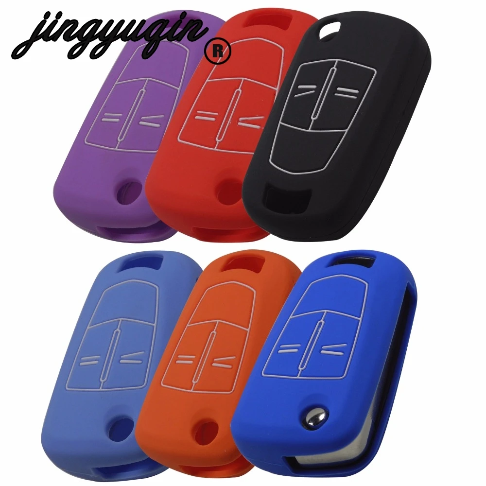 

jingyuqin New Silicone 2 Button Flip Remote Key Case Fob Cover For Vauxhall /Opel /Astra /Vectra Key Case