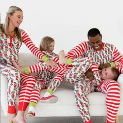 Семейные рождественские пижамы, Одинаковая одежда для пар, 2018, рождественские пижамы для мамы, дочки, папы, сына, папы, мамы, мальчика и