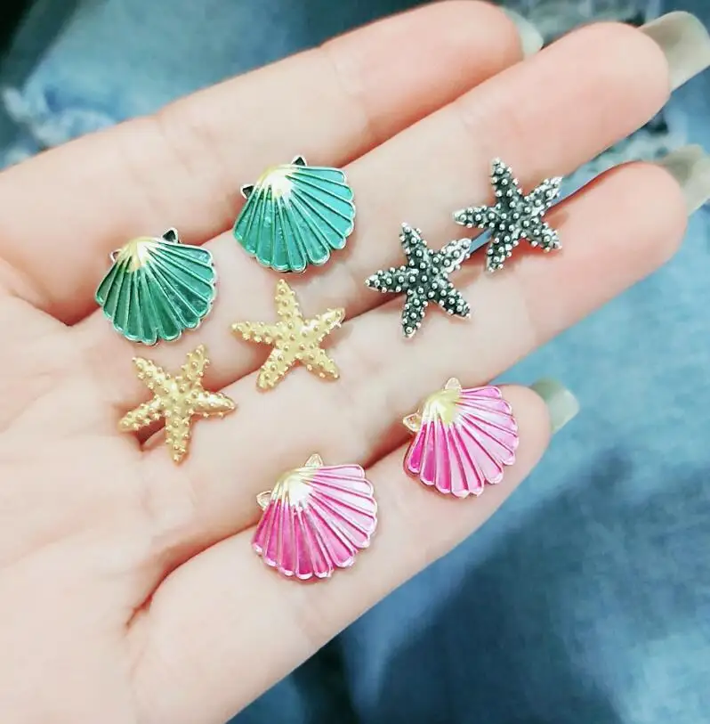 Buy 2018New Fashion Sea Shell Earrings Starfish Stud