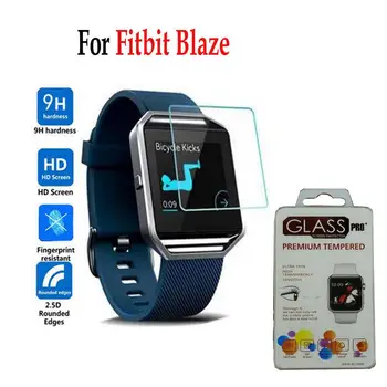 

100pcs Anti-Scratch Clear Film Guard Skin Screen Protector For Fitbit Blaze Smart Watch case Tempered Glass with package
