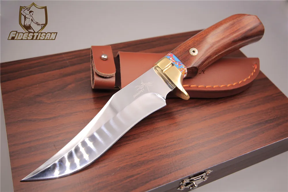 

fixed blade straight knife high-end custom small straight knife stainless 7Cr17 steel gift box leather case sharp and delicate