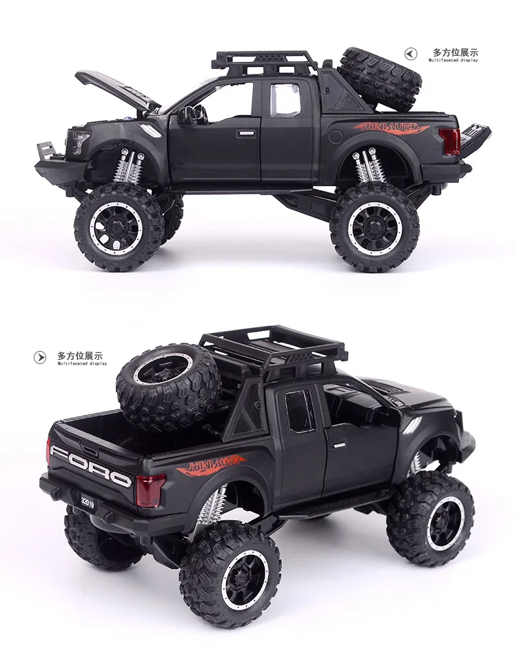 Моделирование Raptor F150 внедорожный сплав модель автомобиля электронная игрушка с имитацией света музыкальная модель автомобиля игрушка для детей подарок 1:32