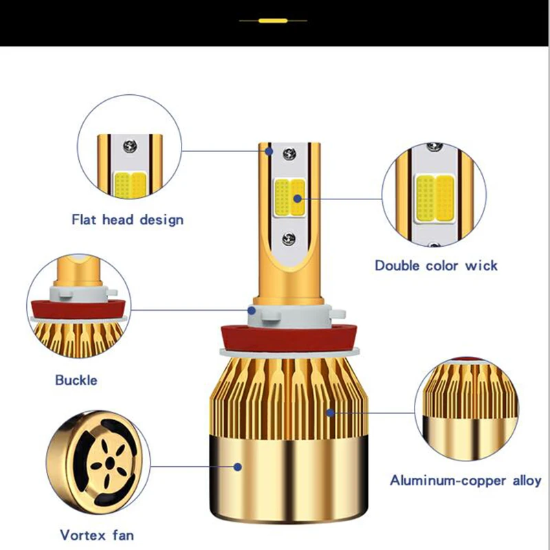 2 предмета супер яркие Автомобильные фары лампы H1 led H3 H4 H7 H1 Led 3000 k 6000 K двойная цветная фара H8 H9 H11 9005 9006 HB3 HB4 880